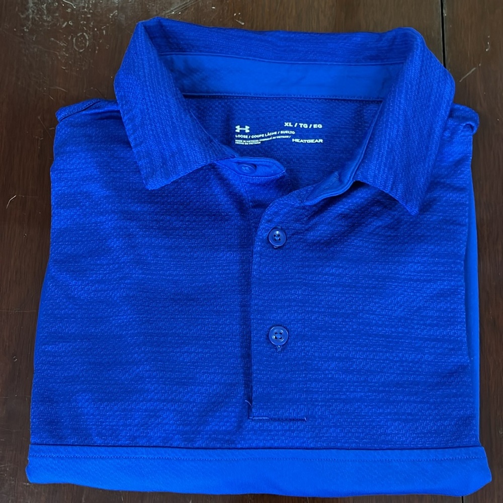 Under Armour Polo Short Sleeve Heat Gear Size XL Royal.Blue
